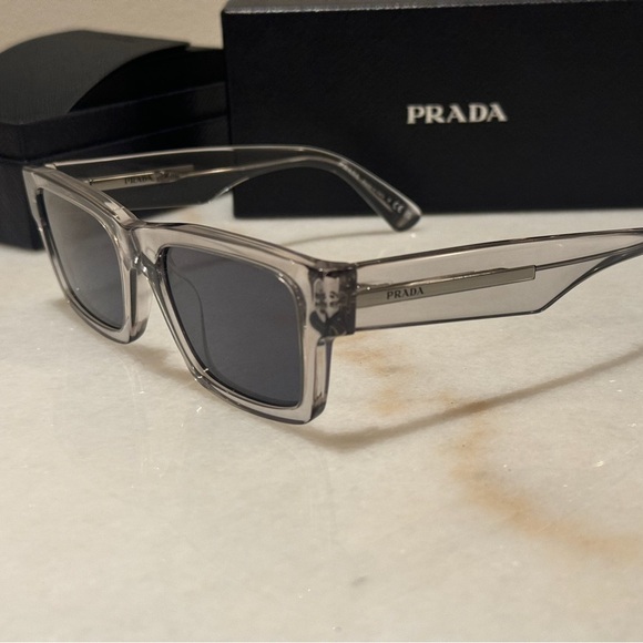 Prada Smoke Clear Sunglasses with Black Lens - Picture 3 of 8